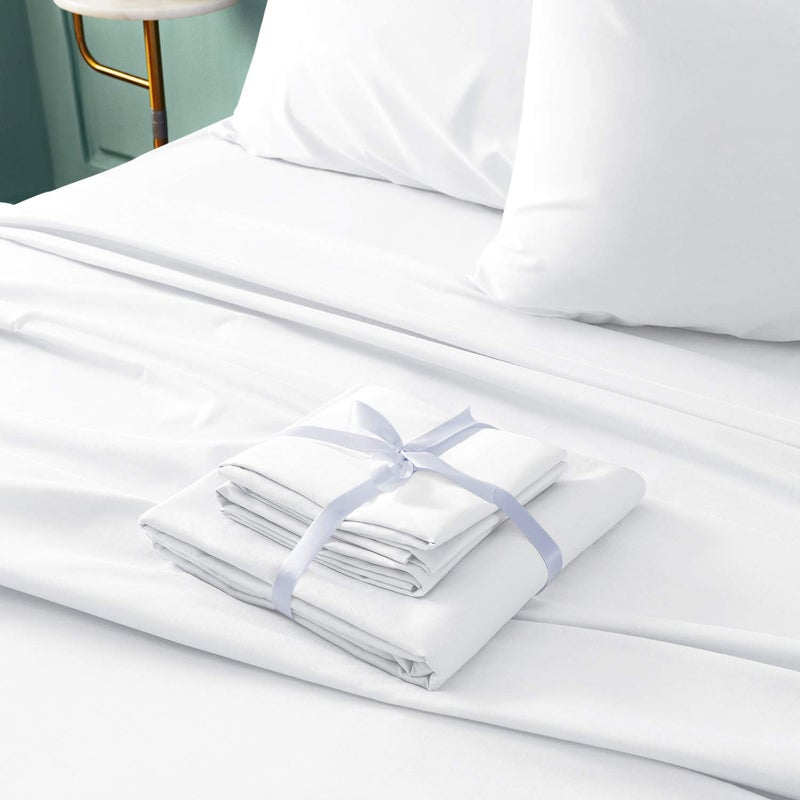 BYSURE Hotel Luxury Bed Sheets Set 6 Piece(California King, White) - Super Soft 1800 Thread Count 100% Microfiber Sheets with Deep Pockets, Wrinkle & Fade Resistant - Image 4