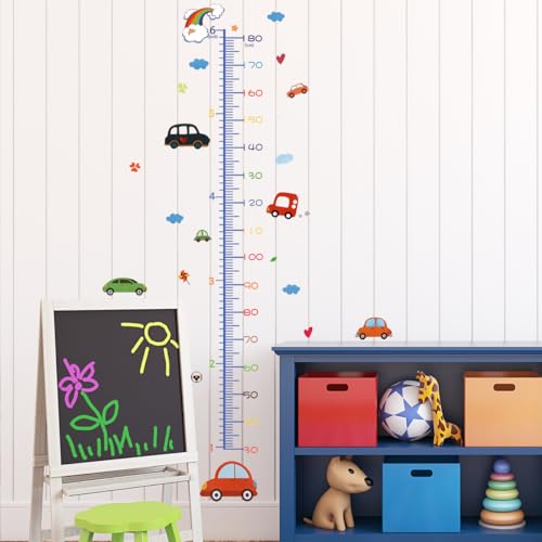 DEKMILE Cartoon Car Self-adheve Vinyl Nursery Wall Decal Baby Growth Chart Sticker for Bedroom Play Room - Image 3
