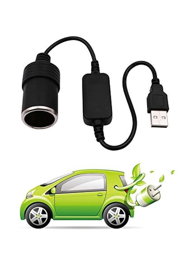 USB A Male to 12V Car Cigarette Lighter Socket Female Converter Cable 2-Pack - Image 4