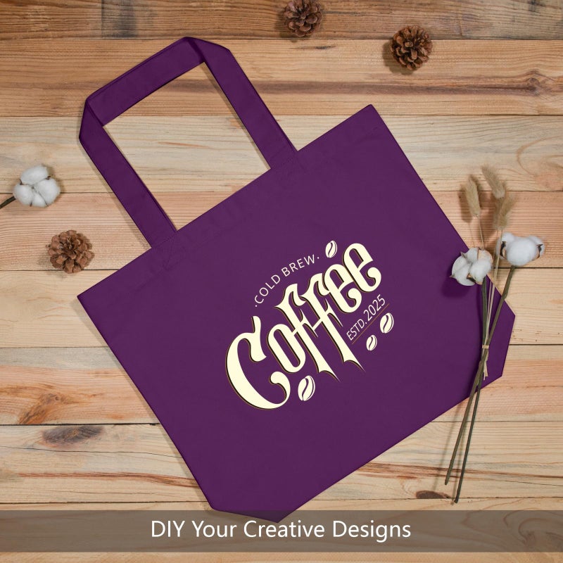 TOPDesign 1-Pack Super Strong Large 12oz Cotton Canvas Tote Bag, Reusable Grocery Shopping Cloth Bag, Fashionable Two-Tone Tote for Crafts, DIY Your Creative Designs - Image 3