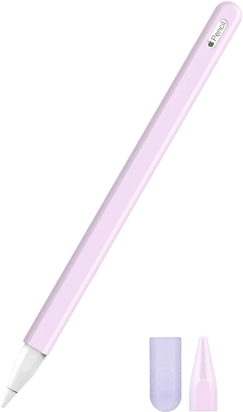 Meyaar Cute Ear Case Silicone Skin Cover for Apple Pencil 2nd Generation, and Protective Nib Cover Accessories Compatible with iPad Pro 11 12.9 inch, (Purple) - Image 1