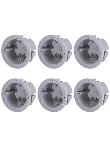LEONLITE One Gang Old Work Round Electrical Outlet Box, 18 Cubic Inch Device Box, PVC Electrical Junction Box for Pendant, Fans, Switch, ETL Listed, Gray, Pack of 6 - Image 1