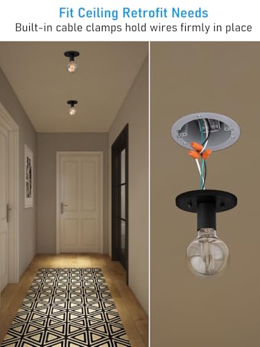LEONLITE One Gang Old Work Round Electrical Outlet Box, 18 Cubic Inch Device Box, PVC Electrical Junction Box for Pendant, Fans, Switch, ETL Listed, Gray, Pack of 6 - Image 2