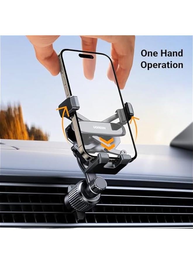 UGREEN Car Phone Holder Car Mount, [360° Swing Arm for Air Vent], One-hand Auto Lock, Metal Hook Mobile Holder, Fit for iPhone 16/15/14/13, Samsung S25/24/23/Z Flip, 4.7-7.2" Smartphone Accessories - Image 4
