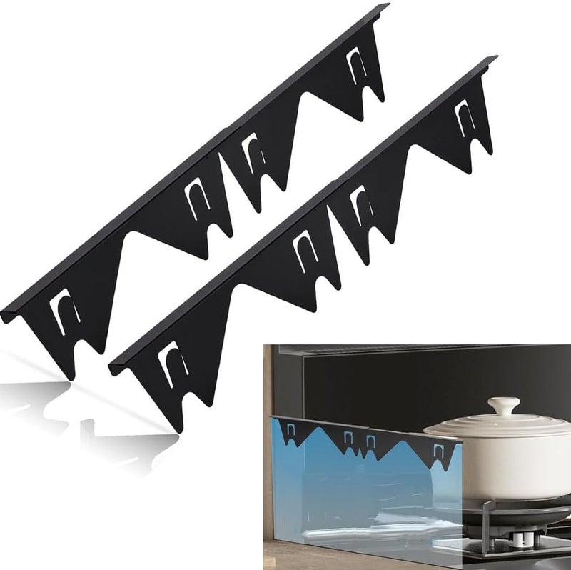 Goodern Stainless Steel Stove Gap Covers,2 Pcs Telescoping Stove Gap Filler Kitchen Oven Counter Side Gap Filler Heat Resistant Guard Easy Clean Range Trim Kit,Adjustable Length 35cm to 70cm-Black - Image 1