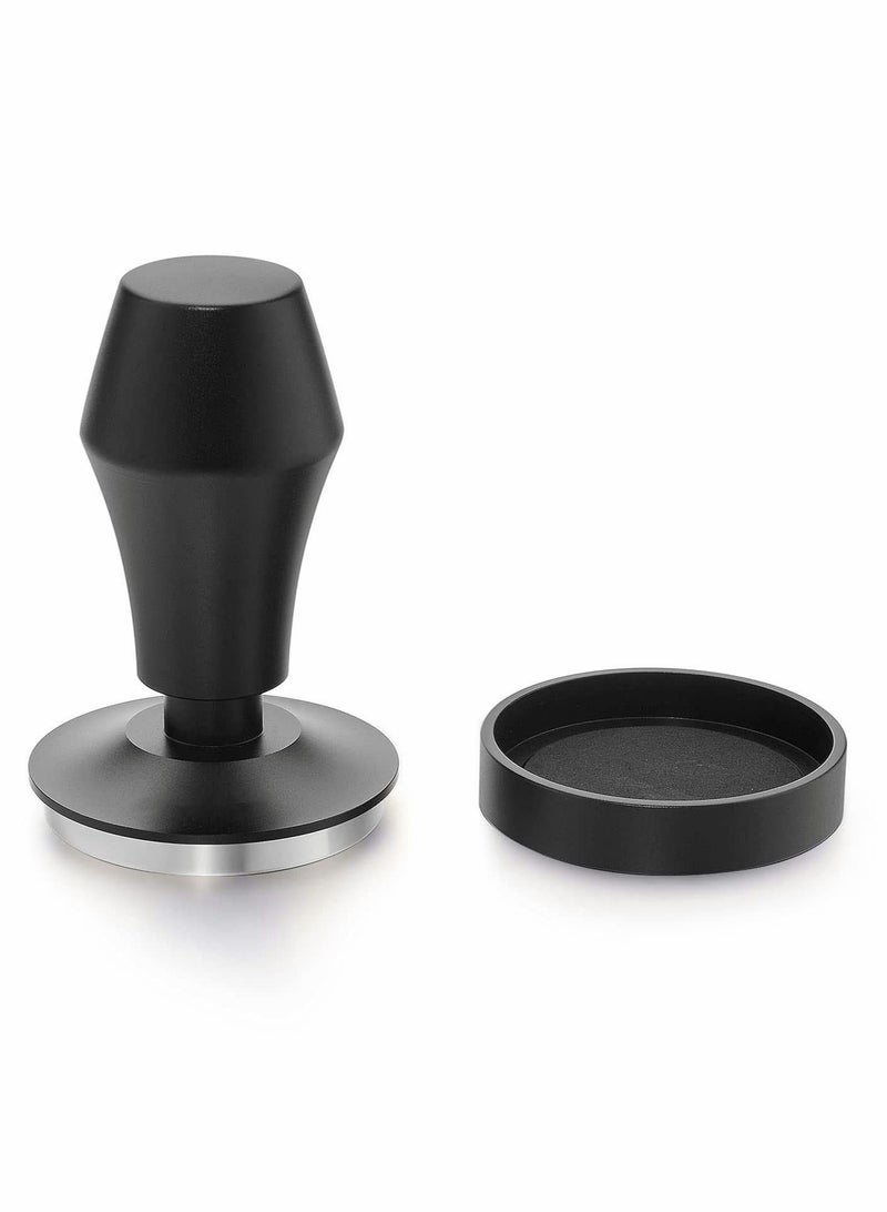 Barakah Coffee Tamper 53mm, Premium Espresso Tamper with Calibrated Spring Loaded, Anodized Aluminum Handle and Stand, Stainless Steel Flat Base for Espresso Machine (Black) - Image 1