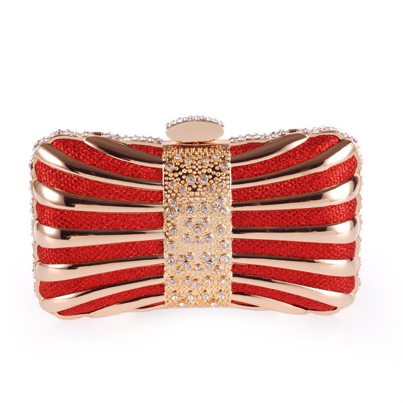 Evening Bag Alloy Diamond-Encrusted Evening Banquet Bag Ruili Women'S Bag Small Square Bag Chain Women'S Bag 158 - Image 1