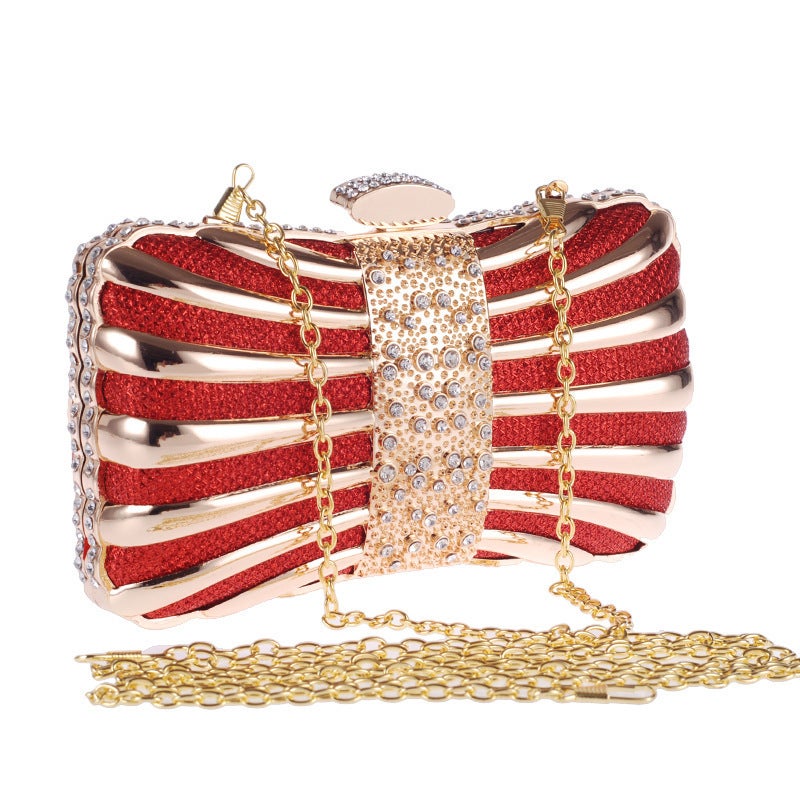 Evening Bag Alloy Diamond-Encrusted Evening Banquet Bag Ruili Women'S Bag Small Square Bag Chain Women'S Bag 158 - Image 2