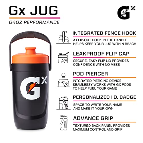 Gatorade Gx Performance Jug, 64oz, Leakproof, Non Slip Grip, Great for Athletes, Navy - Image 2