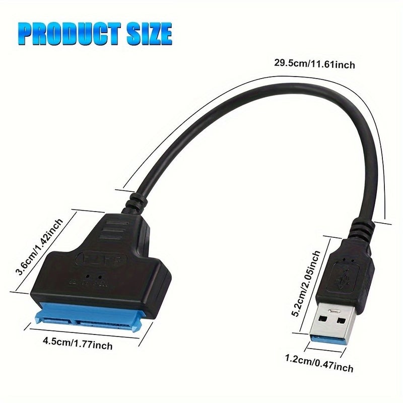 High Speed USB 3 0 To SATA III Adapter Cable For 2 5 Inch HDD SSD UASP Compatible Easy Plug And Play Installation Data Transfer And Storage Expansion SATA To USB Adapter SATAcable Black - Image 4