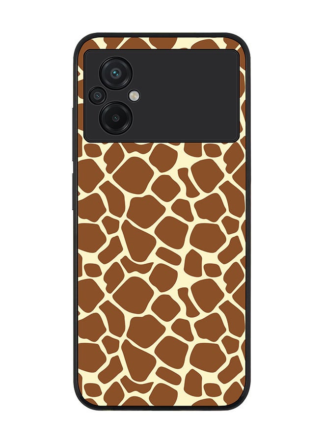 Stylizedd Rugged Black edge case for Xiaomi Poco M5 Slim fit Soft Case Flexible Rubber Edges Anti Drop TPU Gel Thin Cover - Somali Giraffe Skin Print - Image 1