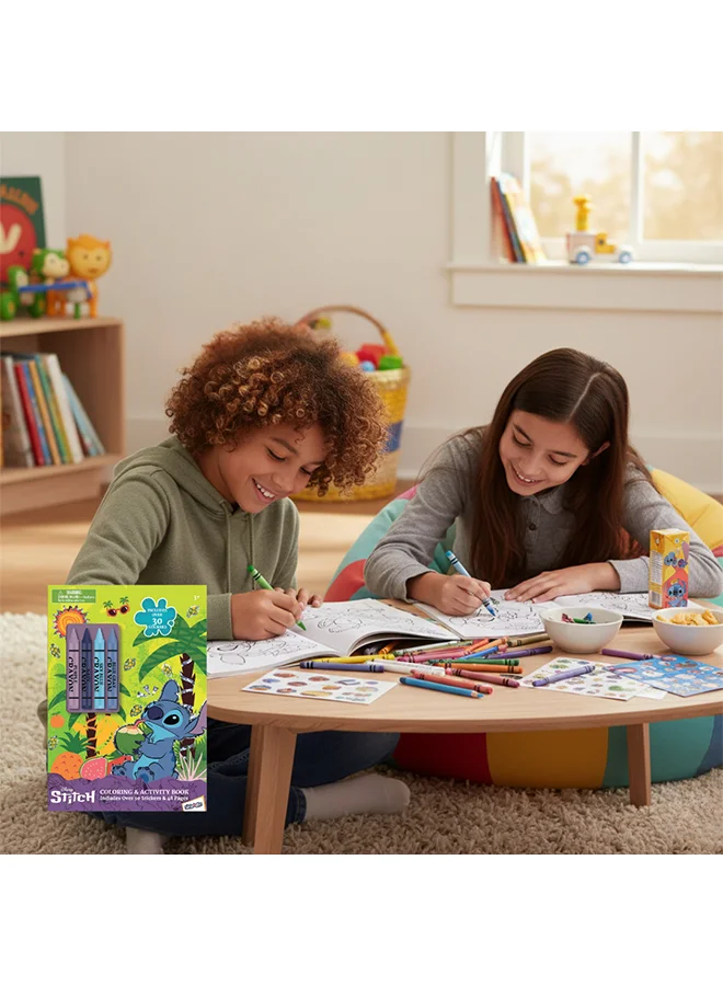 Disney Disney Stitch Coloring & Activity Book With Crayons | 30 Stickers, 48 Pages & 4 Crayons |  Learning & Educational Fun Activity | Perfect Gift For Kids | Age 3+
