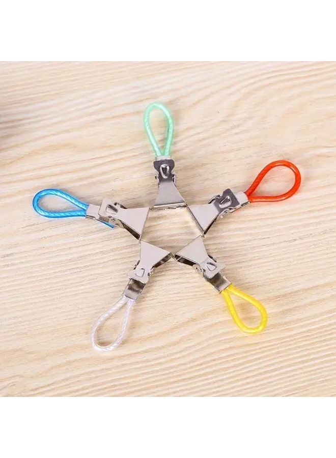 10pcs Yellow Adhesive Hanging Towel Clips Heavy Duty Wall Mounted Bathroom Kitchen Holder - Image 2