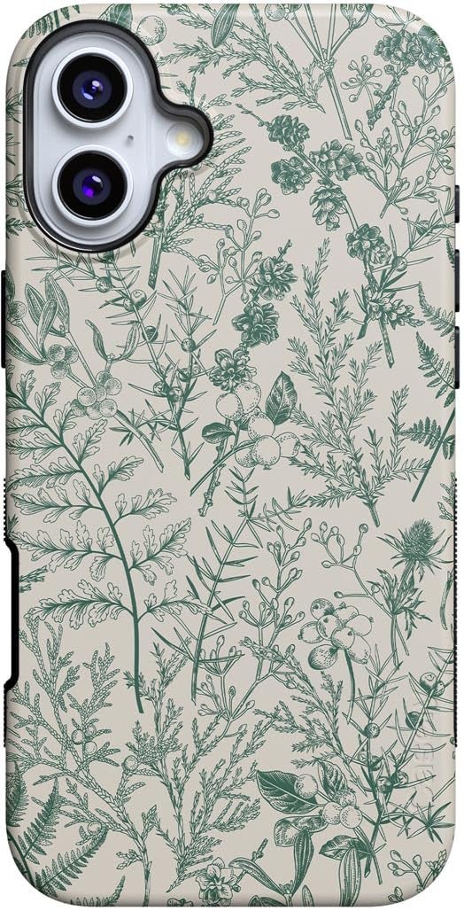Casely iPhone 16 Case Sage Garden Green Floral Bold Protective Design Compatible with MagSafe - Image 2