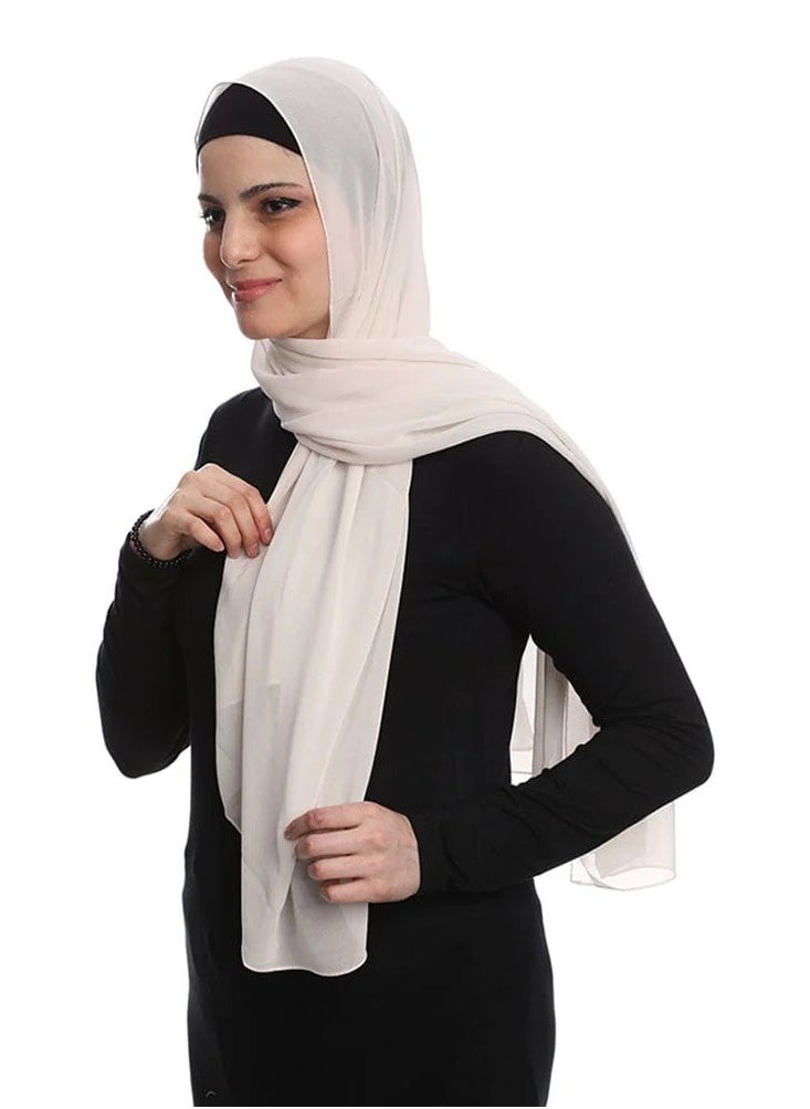 ماركة غير محددة طرحة نسائي شيفون، بيج فاتح  - Image 1