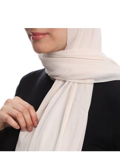 Generic Women's chiffon scarf, light beige  - Image 2
