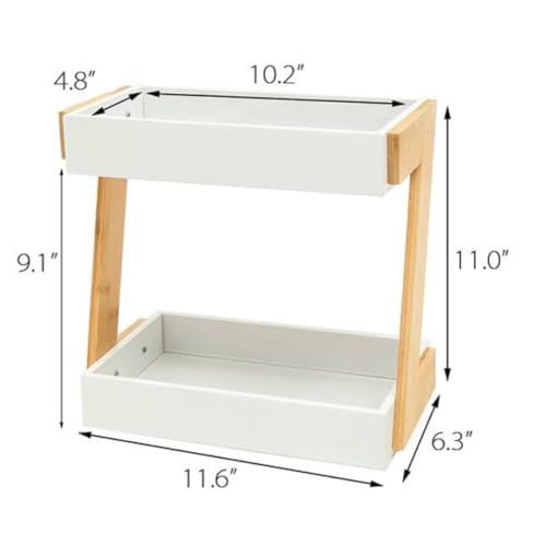 Kundi 2-Tier Storage Shelf for Spices & Oils – Countertop Organizer with Shelf (White) - Image 4