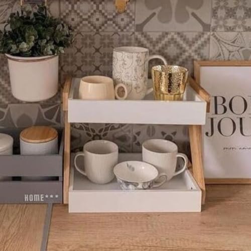 Kundi 2-Tier Storage Shelf for Spices & Oils – Countertop Organizer with Shelf (White) - Image 3