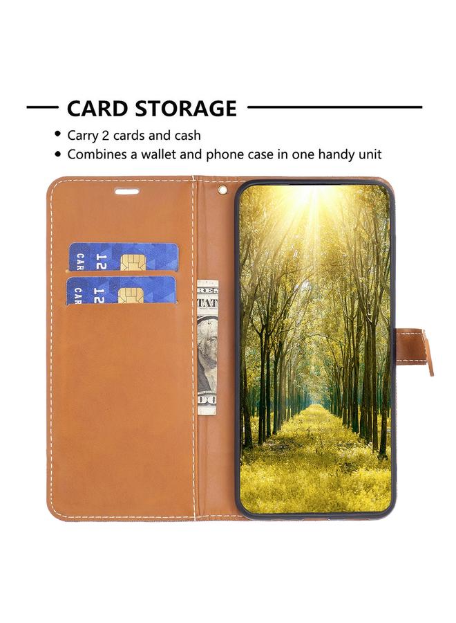 اس-توب جراب لهاتف Samsung Galaxy S24+ 5G، جراب هاتف جلدي من قماش الدنيم بلون كتلة اللون - Image 4