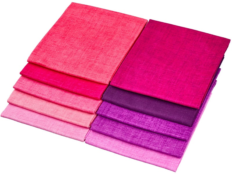 Craftido - 11 Options Solids with Tweed Tonals - Assorted Color Cotton Quilting Fabric Bundles 10pcs Fat Quarters 18"x21" - Medium Weight 5.2oz-for Quilting, Sewing and Crafts-Wildberry(Pinks+Purples) - Image 3