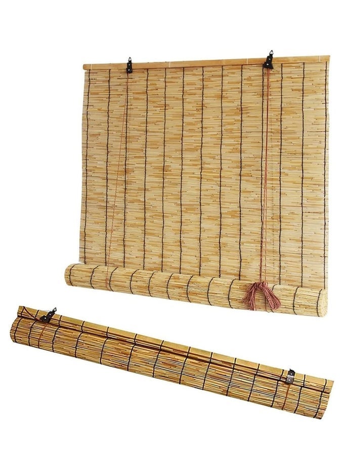 BAMBOO BLIND WITH ROLLER ACCESSORIES NATURAL REED BAMBOO WINDOW CURTAIN WITH HANGING ROP BAMBOO ROLL UP SHADED REED CURTAIN FOR HOME OFFICE WINDOW BALCONY