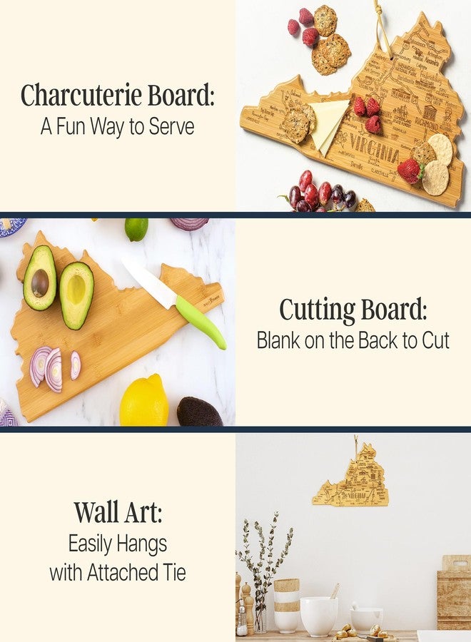Totally Bamboo Destination Virginia State Shaped Cutting Board, Charcuterie and Cheese Serving Board - Virginia Gift for Home Décor or Everyday Kitchen Use - Image 2
