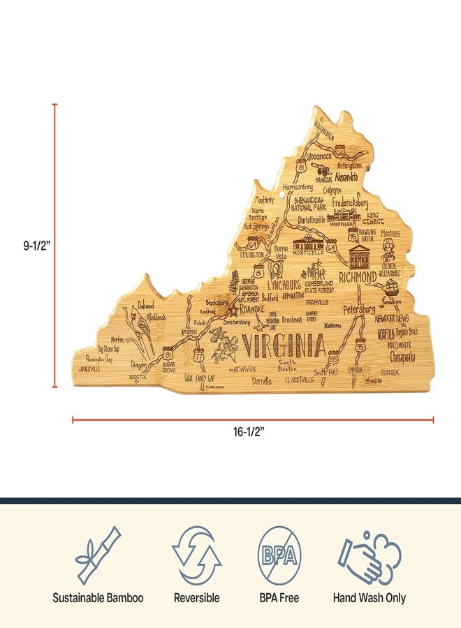 Totally Bamboo Destination Virginia State Shaped Cutting Board, Charcuterie and Cheese Serving Board - Virginia Gift for Home Décor or Everyday Kitchen Use - Image 4