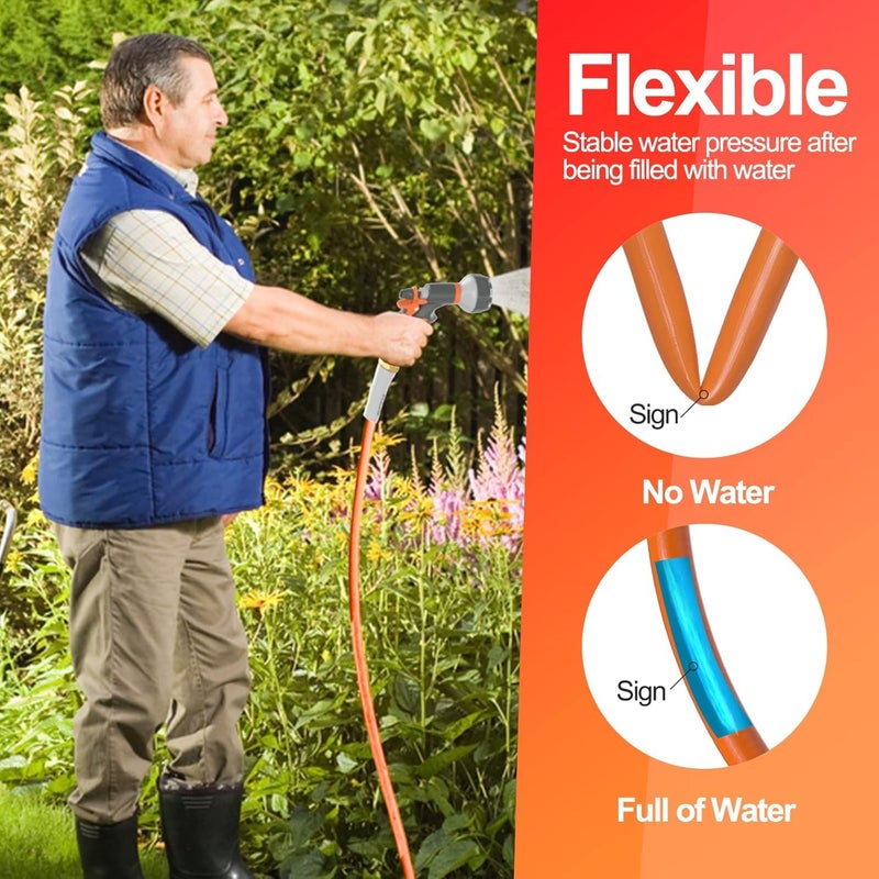 SPECILITE Garden Hose 50 ft x 5/8 in Heavy Duty, Flexible and Lightweight Water Hose, Burst 600 psi, Kink-less Hybrid Rubber Hose for Backyard, 3/4'' Brass Fittings - Image 3