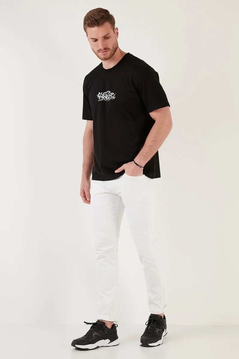 بوراتي Cotton Relaxed Fit Crew Neck T Shirt Men's T Shirt 5902603