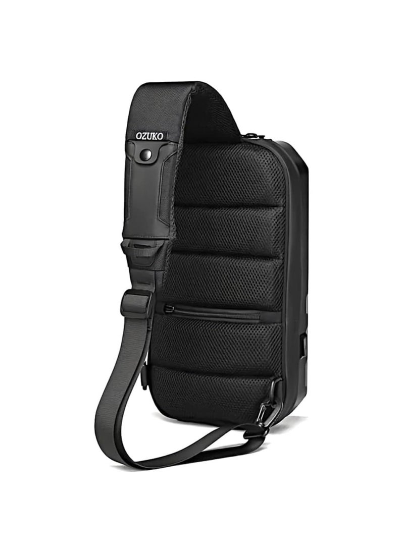 OZUKO - Ozuko 9499S Waterproof Backpack With LED Version Optional And External USB Interface - Black - Image 1