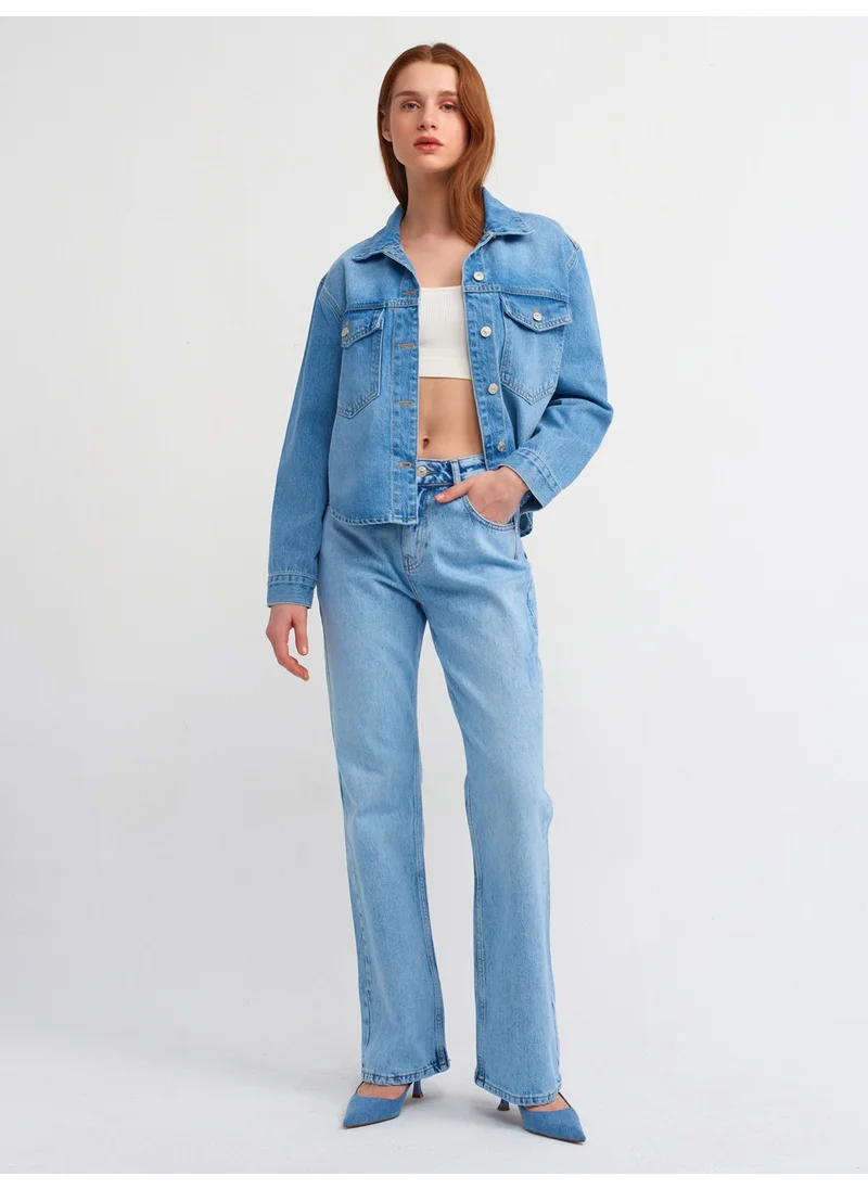 ديلفين 50719 Denim Shirt with Pockets-Blue