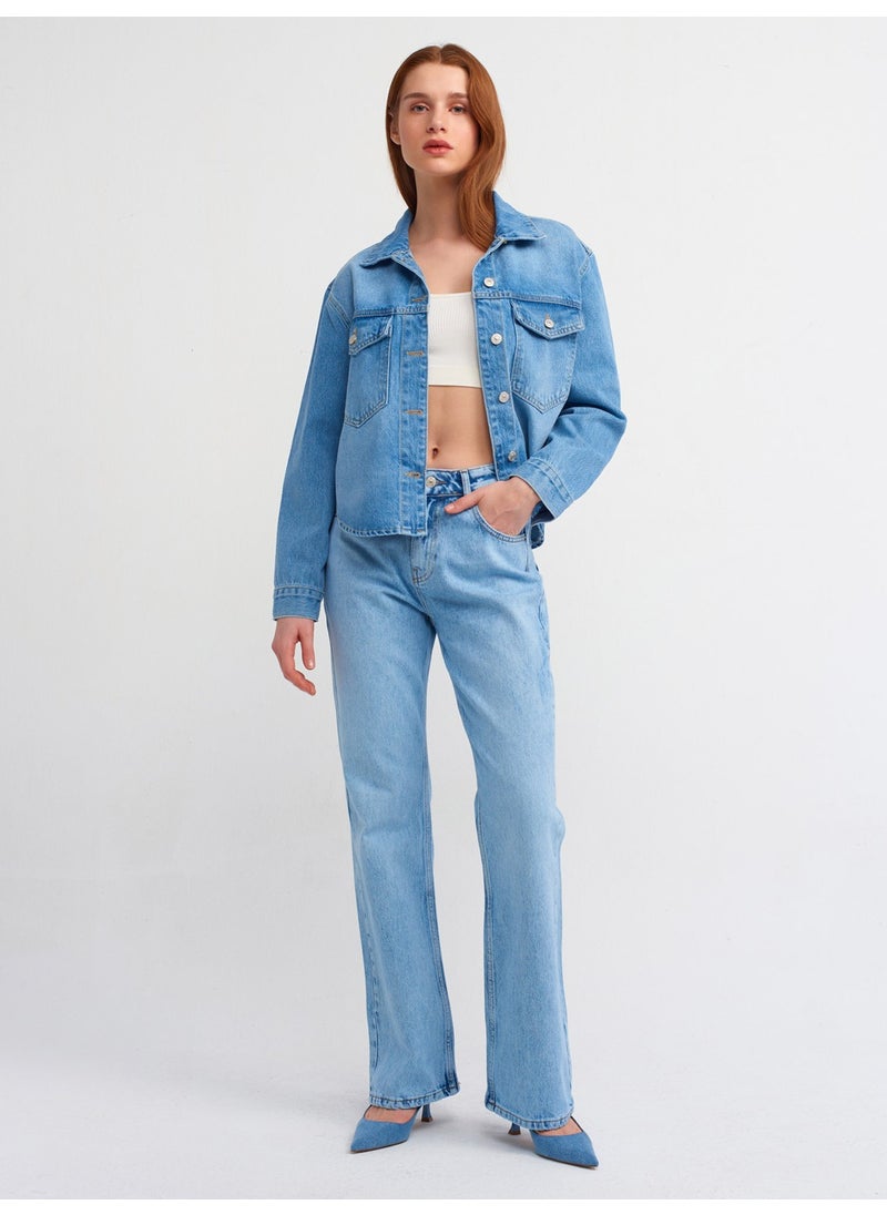Dilvin 50719 Denim Shirt with Pockets-Blue  - Image 3