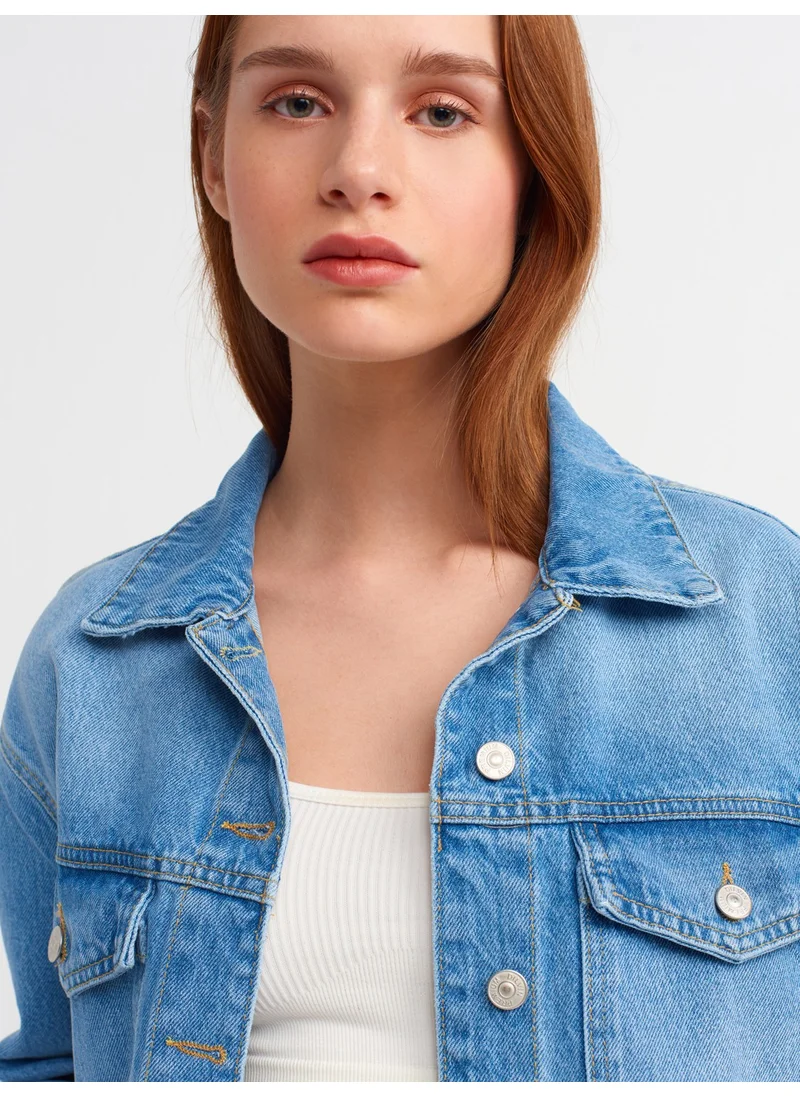 ديلفين 50719 Denim Shirt with Pockets-Blue