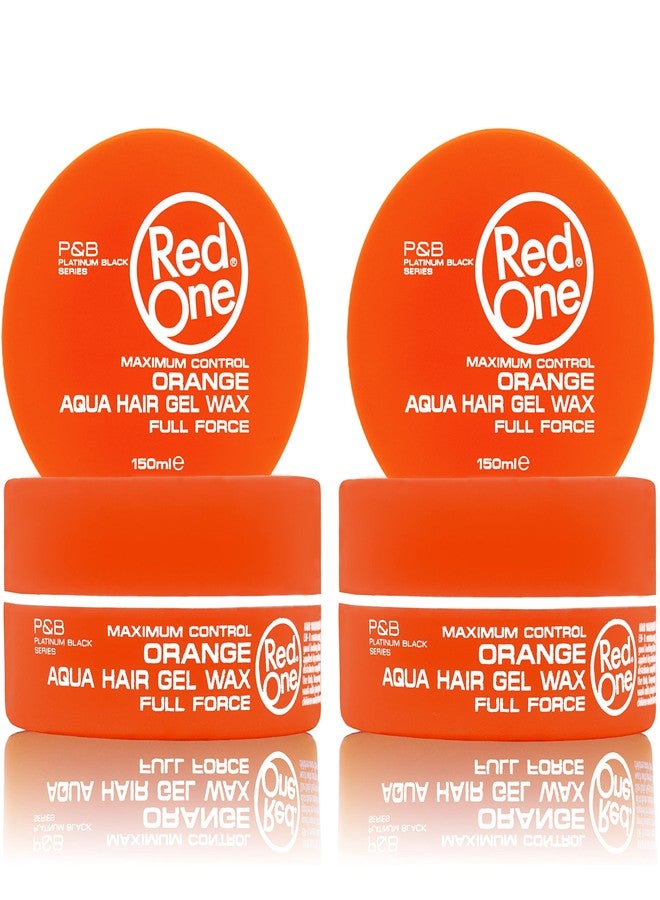Redone Hair Wax Orange 150 ml - Ultra Strong Hold & High Shine Hair Styling Wax for Men & Women | Edge Control & Gel Wax Texture - Pack of 2 - Image 1
