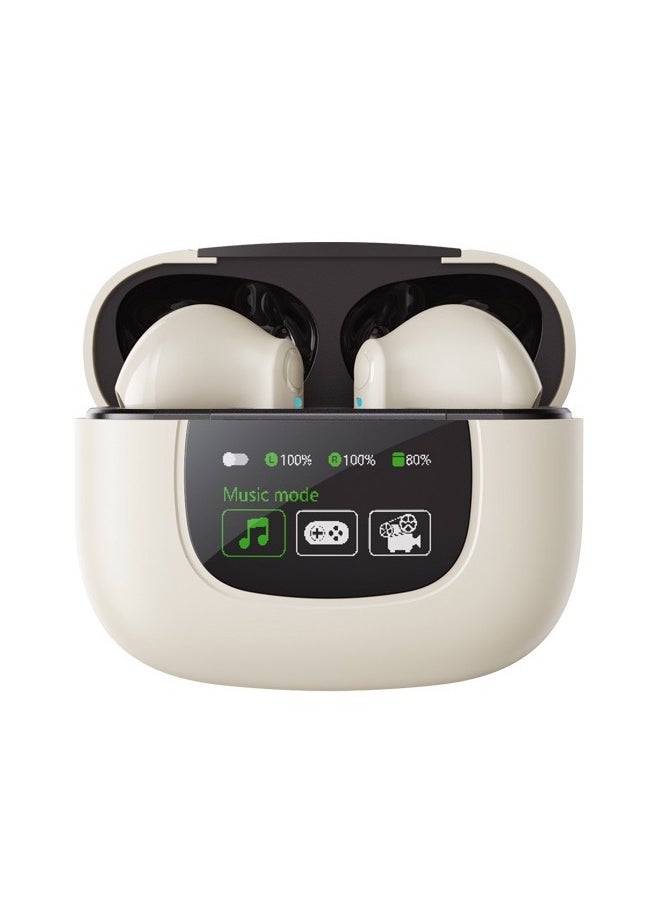 Monster - Monster XKT20 Wireless Bluetooth Earbuds Gaming Headphones Deep Bass Low Latency Game Headset with Built-in Microphone Noise Canceling Ivory - Image 1