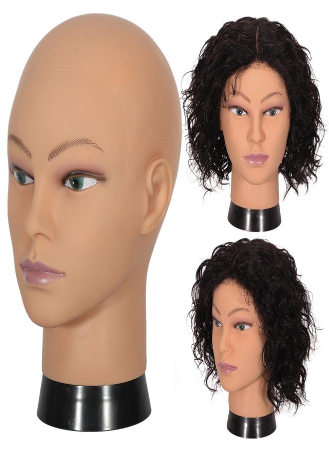 simnient Bald Mannequin Head Stand Professional Cosmetology Wig Training Head for Wig Making and Display Hat Glasses Scarf Jewelry Model Head with Free Clamp - Image 5