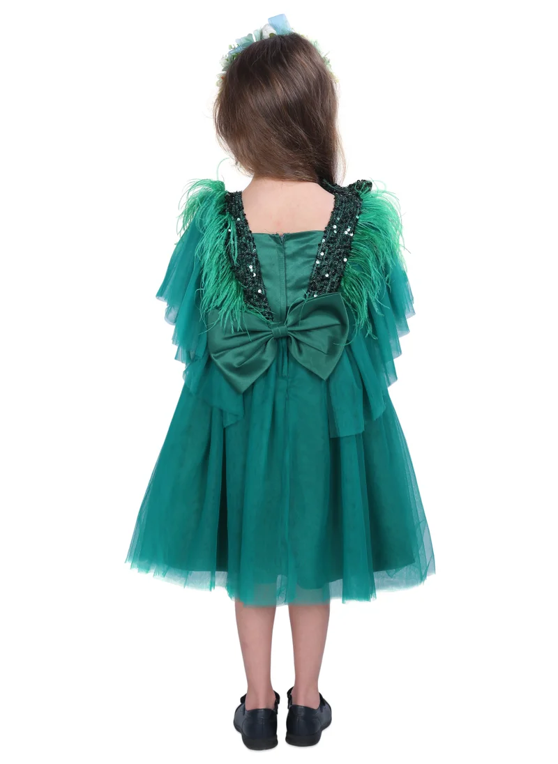 دىدانيالا D' Daniela - Dragonfly Dress with Sequins Green