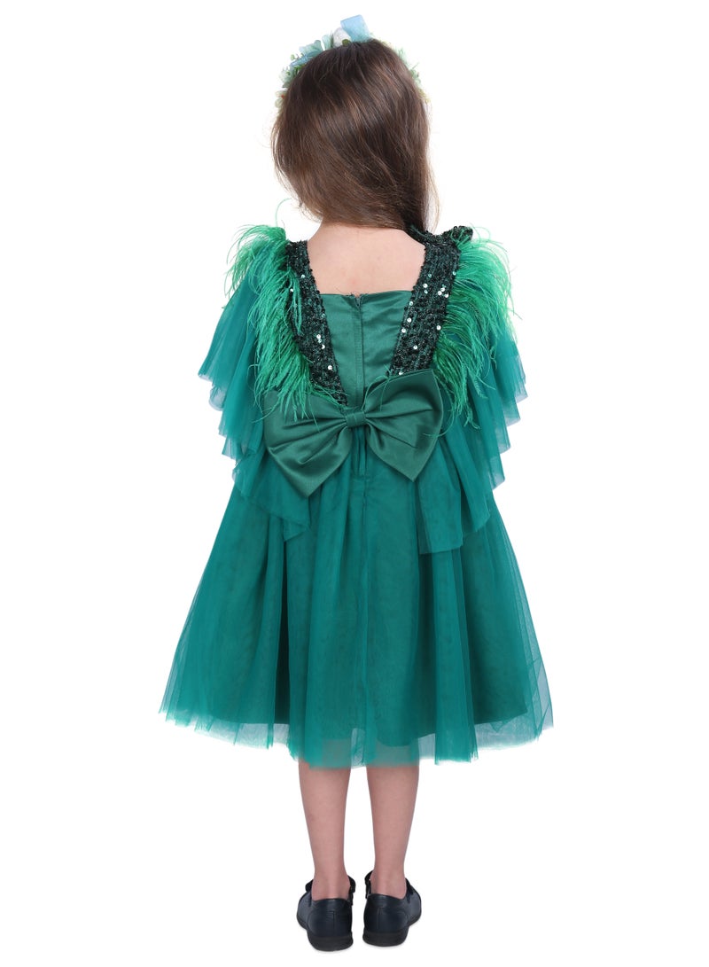 D'Daniela Feathered Tulle Dress - Image 2