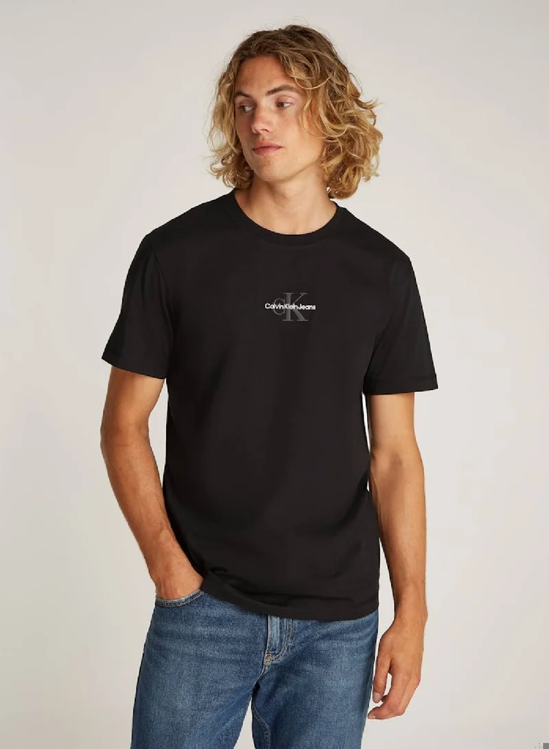 Calvin Klein Jeans Men's Monogram T-Shirt - Cotton jersey, Black