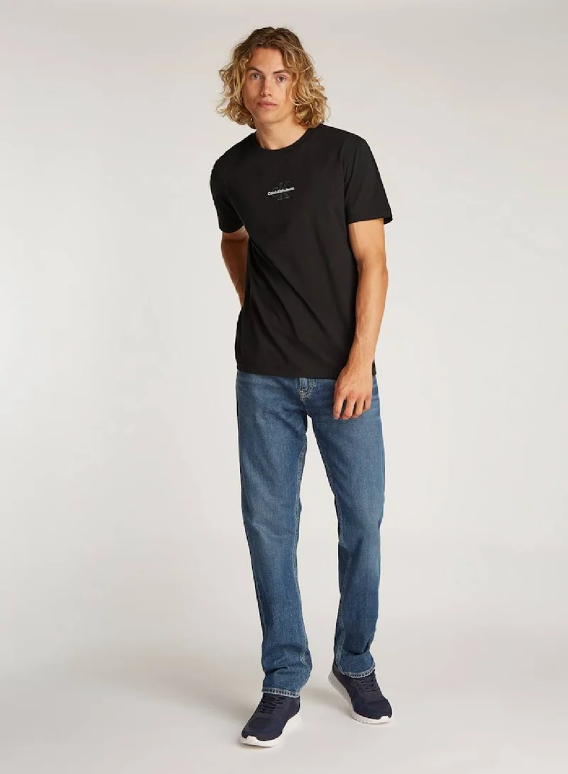 Calvin Klein Jeans Men's Monogram T-Shirt - Cotton jersey, Black