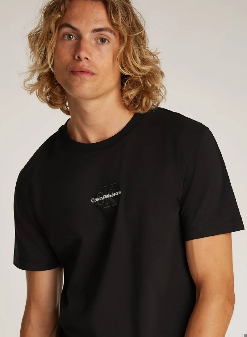 Calvin Klein Jeans Men's Monogram T-Shirt - Cotton jersey, Black