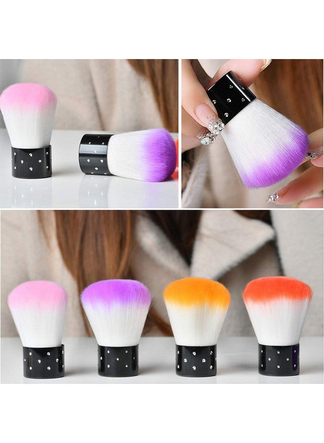 Kalolary 6Pcs Nail Art Dust Brush Remover Powder Cleaner Kabuki Brushes Makeup Powder Blush Brushes Nail Cleaning Brush Nail Art Tools For Cosmetic Makeup Or Nail Artcolorful - Image 3