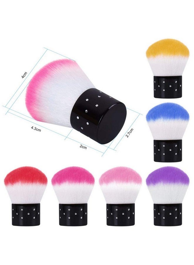 Kalolary 6Pcs Nail Art Dust Brush Remover Powder Cleaner Kabuki Brushes Makeup Powder Blush Brushes Nail Cleaning Brush Nail Art Tools For Cosmetic Makeup Or Nail Artcolorful - Image 2