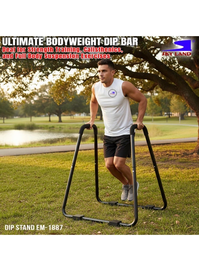 SKY LAND Dip Stand EM-1887, Heavy-Duty Parallel Bars for Home Gym, 250KG Capacity, Steel Frame, Non-Slip Handles, Stable U-Base Design, Bodyweight Training for Dips, Push-Ups & Calisthenics - Image 5