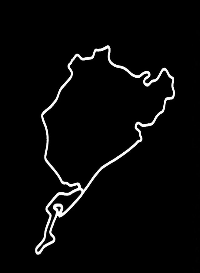 Decal Serpent خريطة حلبة نوربورغرينغ لسباق السيارات ملصق فينيل 6" لسيارة (6" أبيض) - Image 1