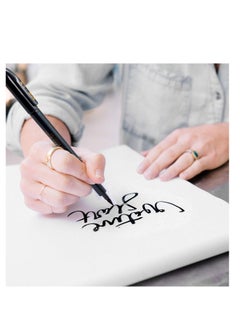 SYOSI Calligraphy Pens Hand Lettering Pens Refillable Calligraphy Pens Brush Marker Pens Set Black 4 Size for Writing Painting Drawing Sketching Scrapbooking Pack of 6  - Image 2