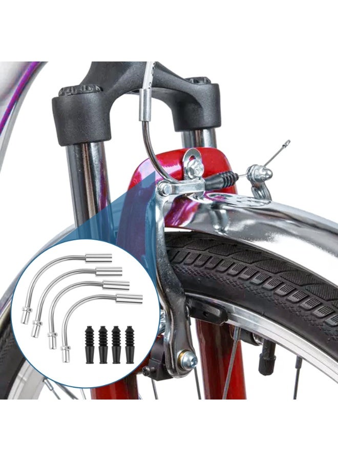 Bike V Brake Noodle Cable Guide Pipe 8Pcs Brake Noodle Cable Guide Pipe and End Caps Accessories with Rubber Boots for Mountain and Road Bicycle - Image 5
