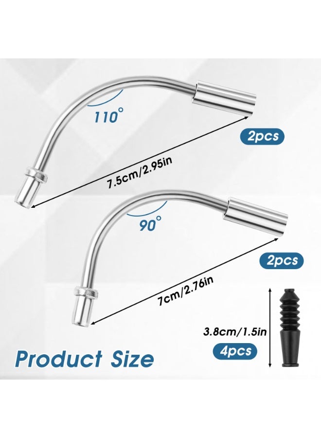Bike V Brake Noodle Cable Guide Pipe 8Pcs Brake Noodle Cable Guide Pipe and End Caps Accessories with Rubber Boots for Mountain and Road Bicycle - Image 2