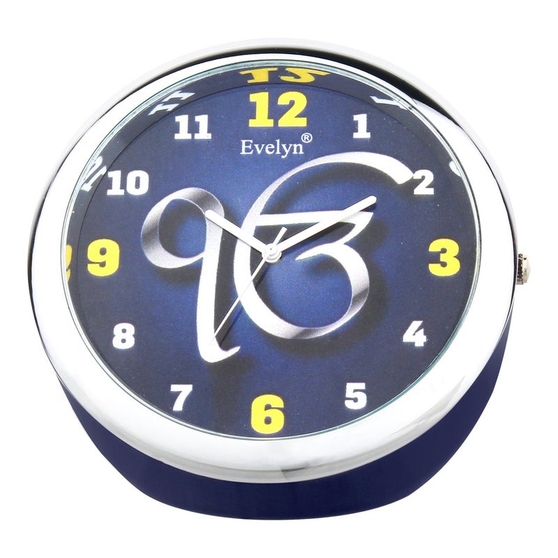 Evelyn Latest Guru Nanak sai Table Plastic Quartz 45mm Blue Analog Table Clock Analog Clock for Car Dashboard Study Table Office Home - Image 2