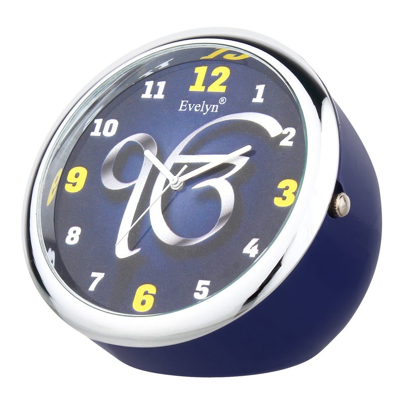 Evelyn Latest Guru Nanak sai Table Plastic Quartz 45mm Blue Analog Table Clock Analog Clock for Car Dashboard Study Table Office Home - Image 1